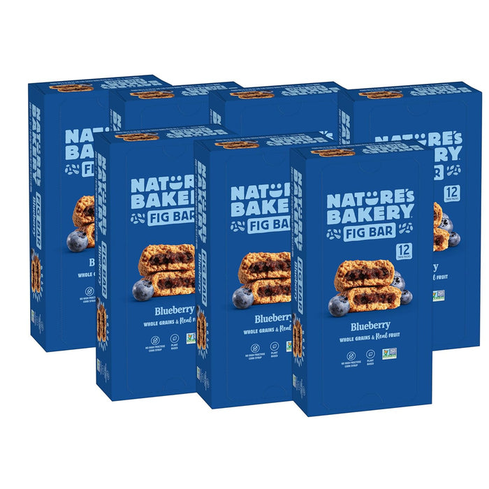 Nature's Bakery Whole Wheat Fig Bars, Blueberry, Real Fruit, Vegan, Non-GMO, Snack bar, Twin packs- 12 count