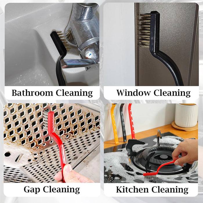 Hard Bristle Crevice Cleaning Brush, 11 Pcs Multifunctional Gap Cleaning Brush Tool Kits for Household, Full Sets Crevice Cleaning Brush for Kitchen Bathroom Toilet Crevice, Practical and Durable