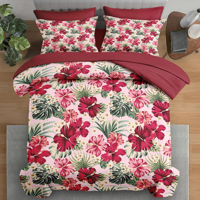 Comforter Set Queen Size, Mountain Pine Tree 7 Pcs Bedding for Kids and Adults, Natural Forest Landscape Bed Sheet Sets with Fitted Sheet 2 Pillowcases & 2 Shams
