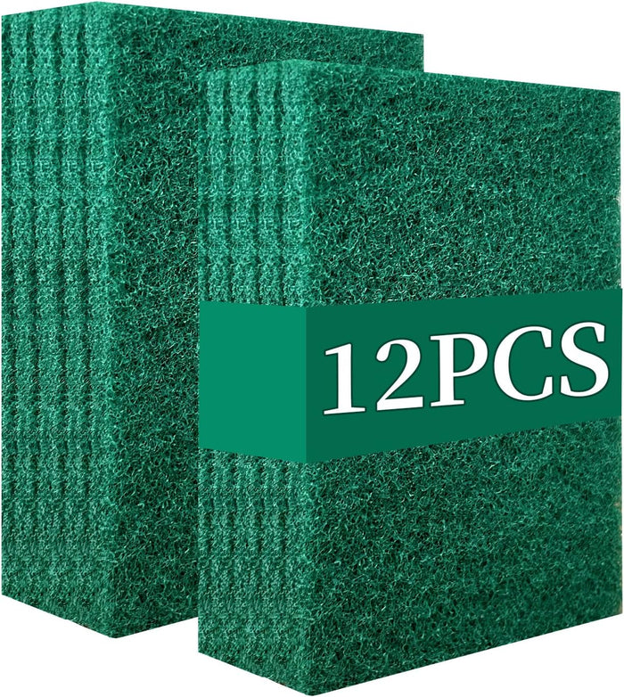 Heavy Duty Scour Pads Sponge Dish Scrubber Non-Scratch Green Reusable Household Scrub Pads for Kitchen and Dish Cleaning Tool (20Pcs Sponge+3Pcs Clean Towel)