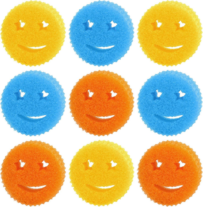 HELIME Scrub Sponges Dish Scrubber, Non Scratch Multi Functional Color Sponge, Dual Sided Temperature Controlled Pads, Safe for Household Cleaning, Mess and Odor Resistant BPA Free Polymer Foam