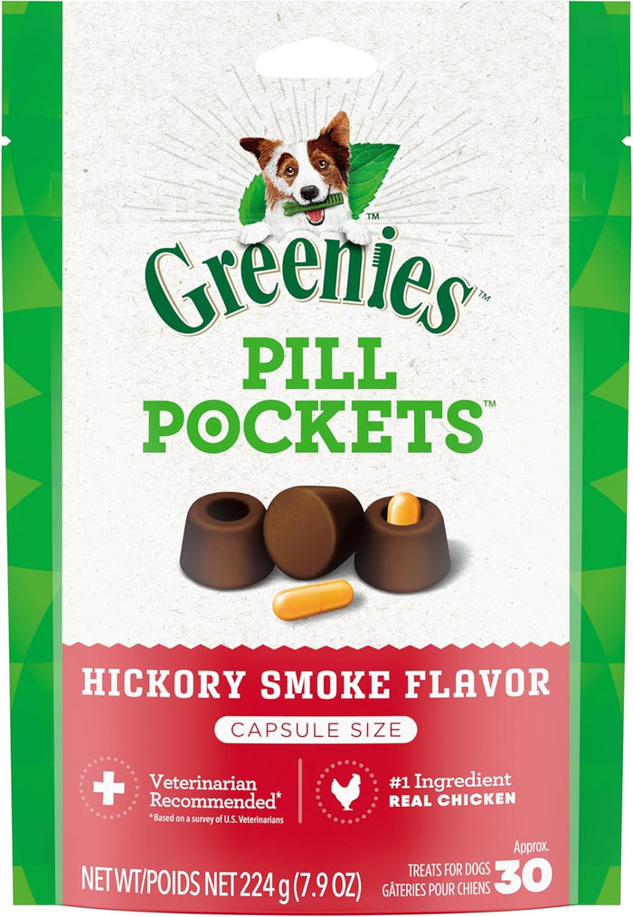 Greenies Pill Pockets for Dogs Large Size, Soft Dog Treats, Chicken Flavor, 15.8 oz. Pouch (60 Treats)
