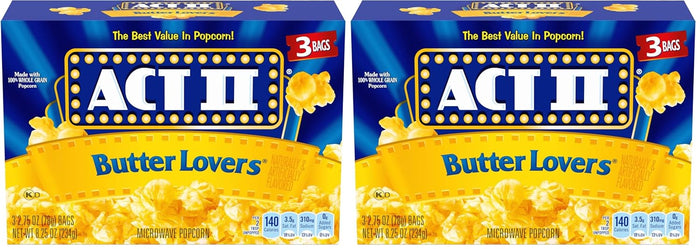 ACT II Butter Lovers Microwave Popcorn, 3-Count 2.75-oz. Bags