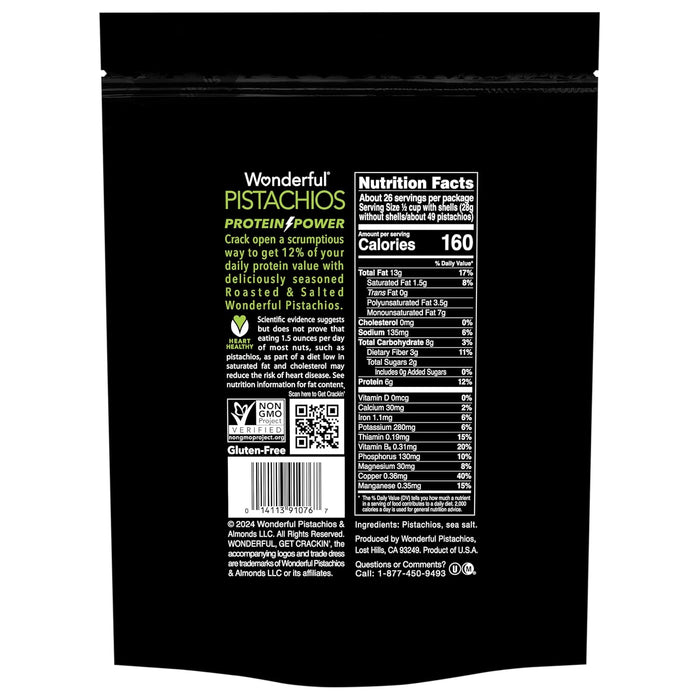 Wonderful Pistachios In Shell, Roasted & Salted Nuts, 48 Ounce Resealable Bag, Protein Snacks, Bulk Snacks, Healthy Snacks for Adults