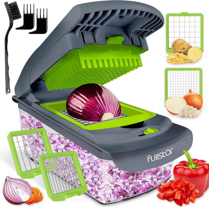 Fullstar The Original Pro Chopper - Vegetable Chopper and Spiralizer, Food Chopper with Container, Fruit Slicer, Kitchen Gadgets & Accessories, Home Essentials (4 in 1, White)