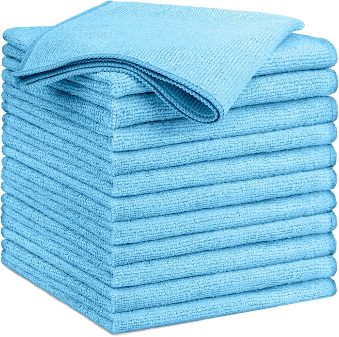 GLIMGLINT Black Microfiber Cleaning Cloth, 150 Pack Microfiber Towels for Cars, Lint Free, Scratch-Free, Highly Absorbent, Reusable Cleaning Rags for Car, Household, Shop Towels 14"X12"