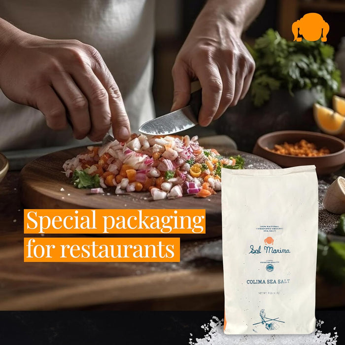 SAL MARINA | Unrefined Colima Sea Salt 9lbs | Kosher Salt 100% Natural - Vegan Gluten Free Organic Table Salt Seasoning Food