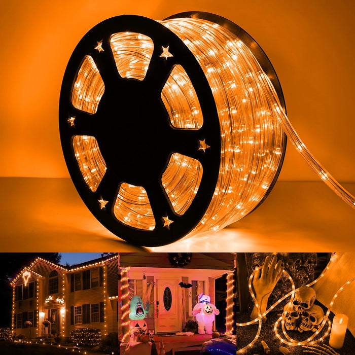 100ft LED Rope Lights Outdoor, 720 LED Connectable and Flexible Tube Lights with 8 Modes, Waterproof LED Rope Lighting for Garden, Patio, Pool, Bedroom, Party, Indoor Outdoor Decoration (White)