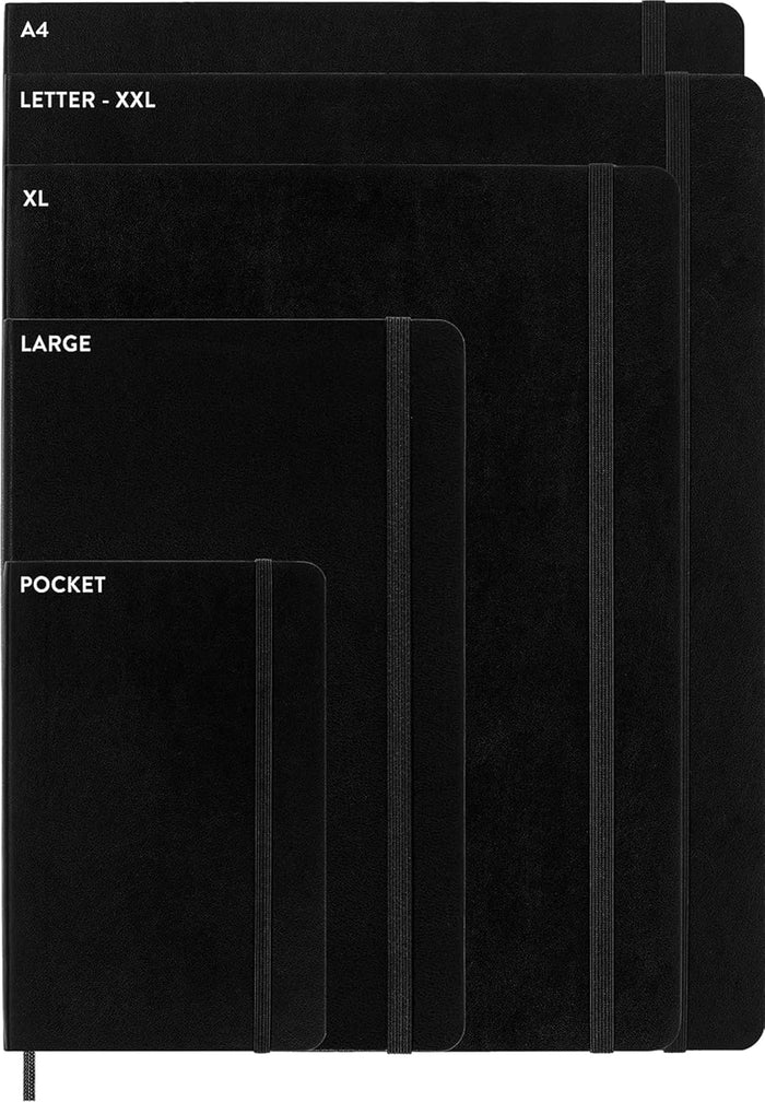 Moleskine Classic Notebook, Soft Cover, Large (5" x 8.25") Squared/Grid, Black, 192 pages