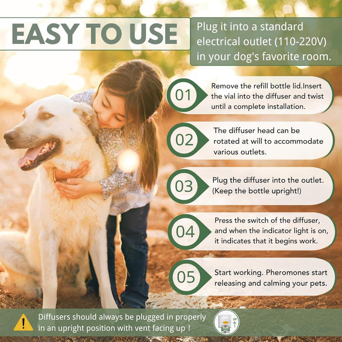8-in-1 Dog Calming Diffuser Kit – 2 Plug-Ins + 6 Refills, Pheromone-Based Pet Stress Support, 180-Day Supply, Helps Promote Calm Behavior, Safe & Non-Toxic