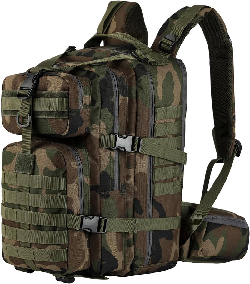 Outdoor Tactical Backpack Military for Men - Army Style MOLLE Survival Rucksack - 3 Day Assault Pack for Travel Hiking Hunting Camping Gym Camouflage Tan