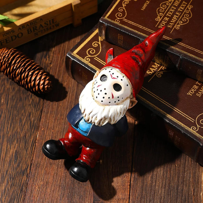Horror Decor Halloween Decorations Indoor Garden Gnome Garden Statue Home Décor (red)
