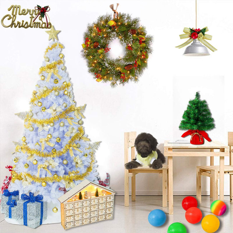 Sunnyglade 7.5 FT Premium White Artificial Christmas Tree 1,400 Tips Easy to Assemble with Christmas Tree Metal Stand for Indoor and Outdoor Use (7.5FT)