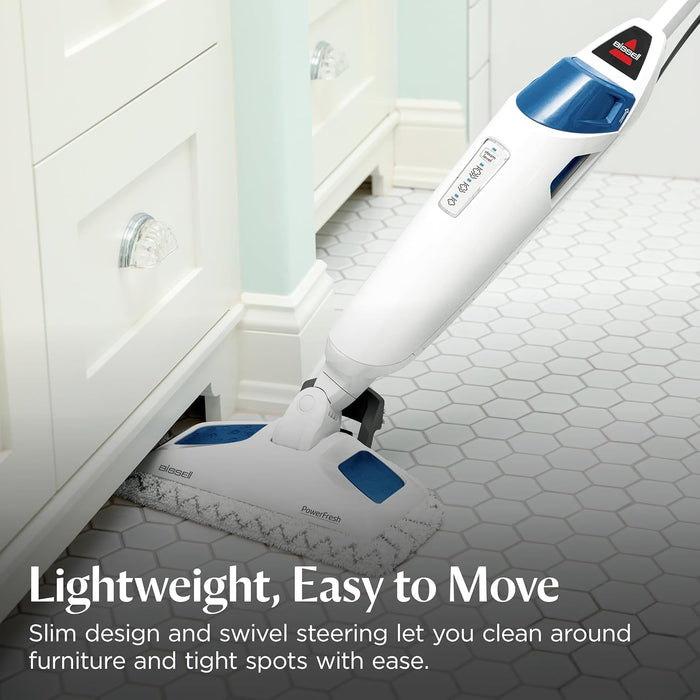 Bissell Power Fresh Steam Mop with Natural Sanitization, Floor Steamer, Tile Cleaner, and Hard Wood Floor Cleaner with Flip-Down Easy Scrubber, 1940A