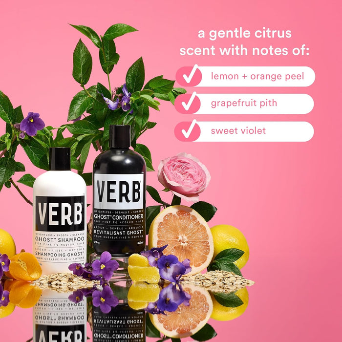 VERB Ghost Shampoo - Infused with Moringa Oil - Cleanses Fine and Weighed Down Hair - Vegan, No Parabens or Harmful Sulfates