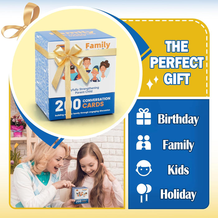 XLART Family Game Night Card: 200 Questions for Ages 12-16 - Conversation Cards - Great for Camping and Family Bonding