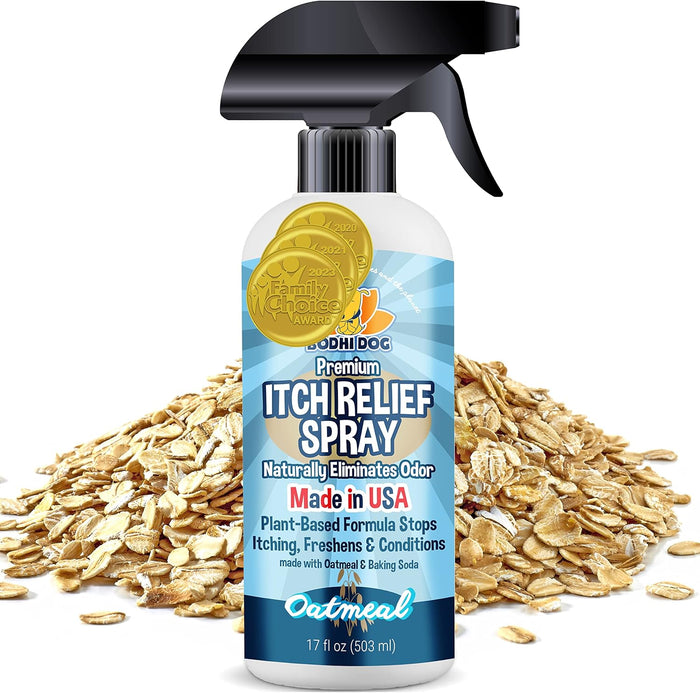 Bodhi Dog Itch Relief Spray - Natural Relief for Dry, Itchy, Allergic, or Bug-Bitten Skin - Safe for Dogs & Cats - Soothing Oatmeal Formula - Made in USA (Oatmeal, 17 Fl Oz)