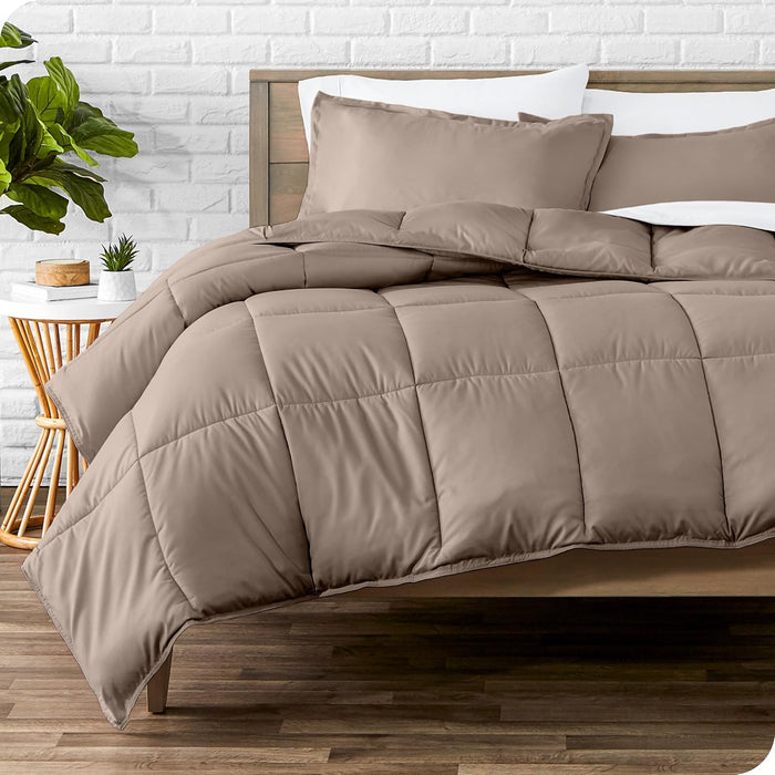 Bare Home Comforter Set - Queen Size - Ultra-Soft - Goose Down Alternative - Premium 1800 Series - All Season Warmth (Queen, Dark Blue)