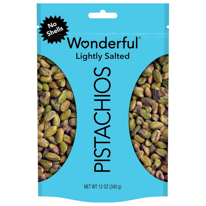 Wonderful Pistachios No Shells, Roasted & Salted Nuts, 6 Ounce Resealable Bag, Protein Snacks, Gluten Free, Healthy Snacks for Adults