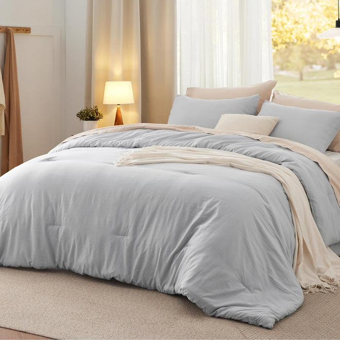 Bedsure King Size Comforter Set, Brown Soft Prewashed Bedding for All Seasons, 3 Pieces GentleSoft™ Warm Down Alternative Bed Set, 1 Lightweight Comforter (104"x90") and 2 Pillowcases (20"x36")