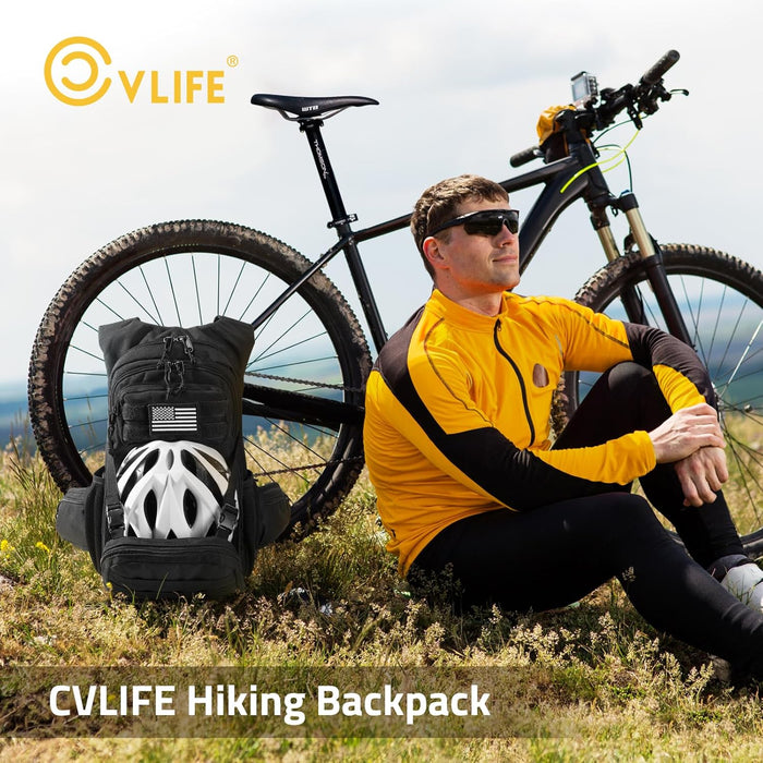 CVLIFE Tactical Hydration Pack 3L - Lightweight Water Bag With Bladder for Men Women, Heavy Duty Molle Backpack for Hiking, Cycling, Running, Hunting