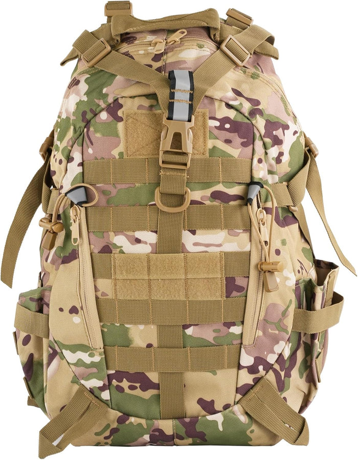aiGear Tactical Backpack for Men, 25L Military Backpack, 3-Day Bug Out Bag for Camping Hiking Hunting with Molle System Army Daypack (25L Camo)