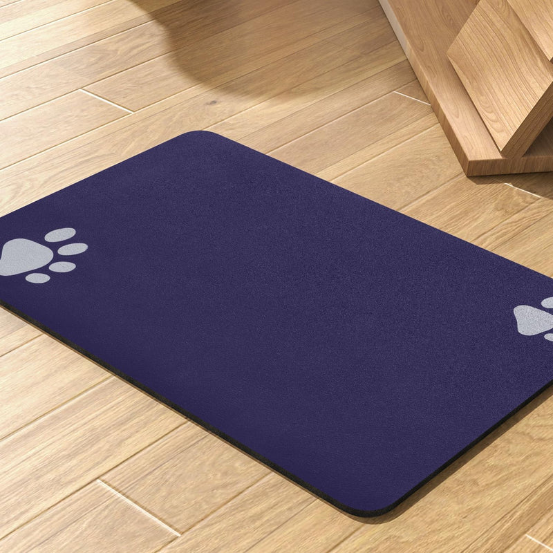 Pet Feeding Mat-Absorbent Dog Mat for Food and Water Bowl-No Stains Quick Dry Dispenser Mat-Dog Accessories Pet Supplies-Water Bowl for Messy Drinkers（Darkgrey,12"x19"