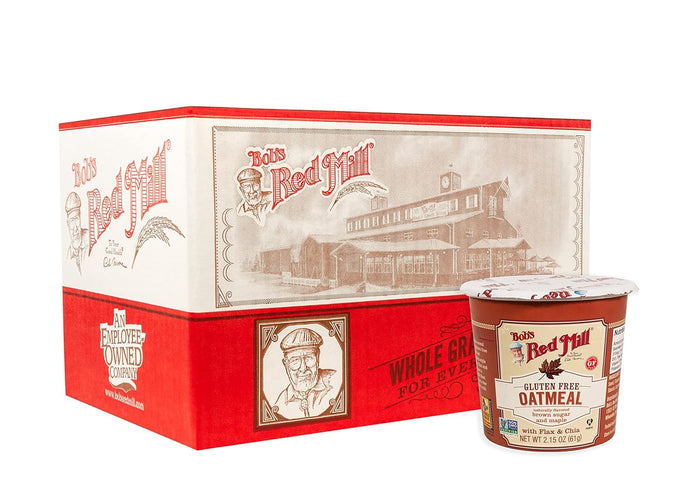Bob's Red Mill GF Oatmeal Cup, Classic, 1.81 Ounce Cup (Pack of 12) - Non-GMO, Vegan, Whole Grain, Kosher