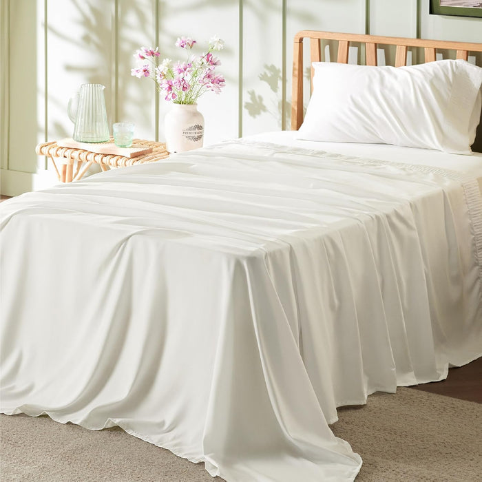Bedsure Twin Sheets Set - 3 Pieces Soft Twin Bed Sheets - Breathable & Cooling - Hotel Luxury - Easy Care Polyester Microfiber Bedding for Women, Men, Taupe