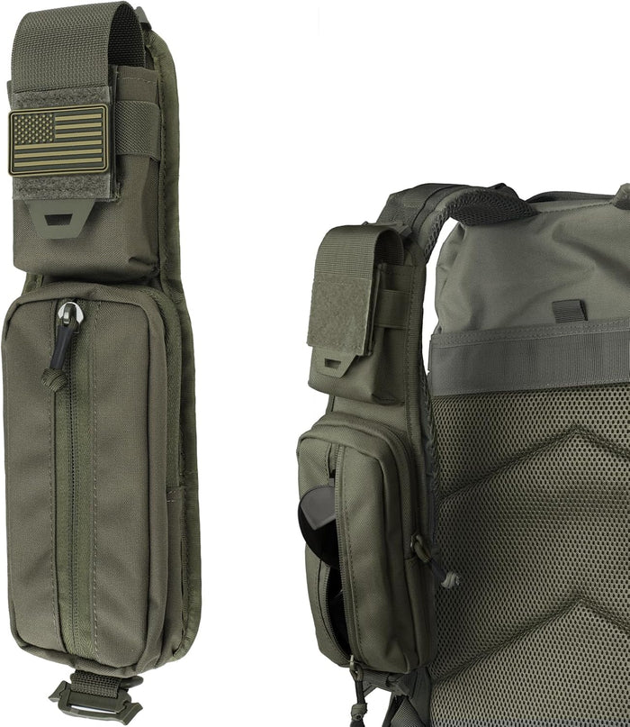 WYNEX Molle Accessories Pouch of Double Zipper Pocket Version, Backpack Strap Pouch Shoulder Strap Molle Attachment Tactical Accessories Bag Shoulder Starps Zipper Pocket Additional Phone Holder