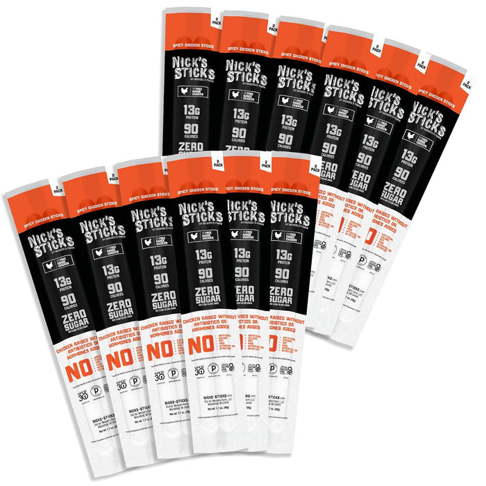Nick's Sticks Clean & Balanced Free Range Turkey Snack Sticks | Made in the USA | Gluten Free | Paleo, Keto, Whole30 Approved | No Soy, Antibiotics or Hormones (12 – 1.7oz. Packs of 2 Sticks)