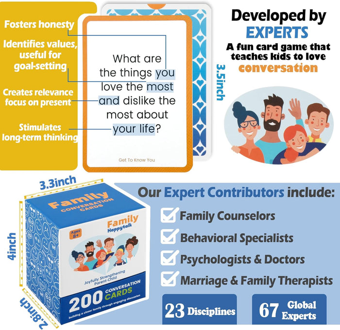 XLART Family Game Night Card: 200 Questions for Ages 12-16 - Conversation Cards - Great for Camping and Family Bonding