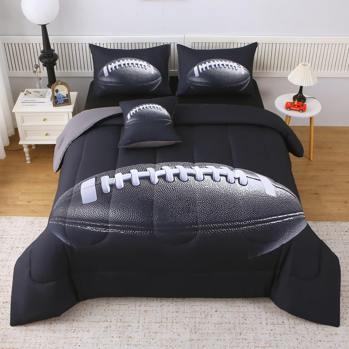 JQinHome Twin Baseball and Fire Comforter Sets for Boys,6 Piece Bed in A Bag 3D Sport Themed Bedding -All Season Soft Microfiber Bedding Sets with Pillowcase, Flat Sheet, Fitted Sheet,Cushion Cover