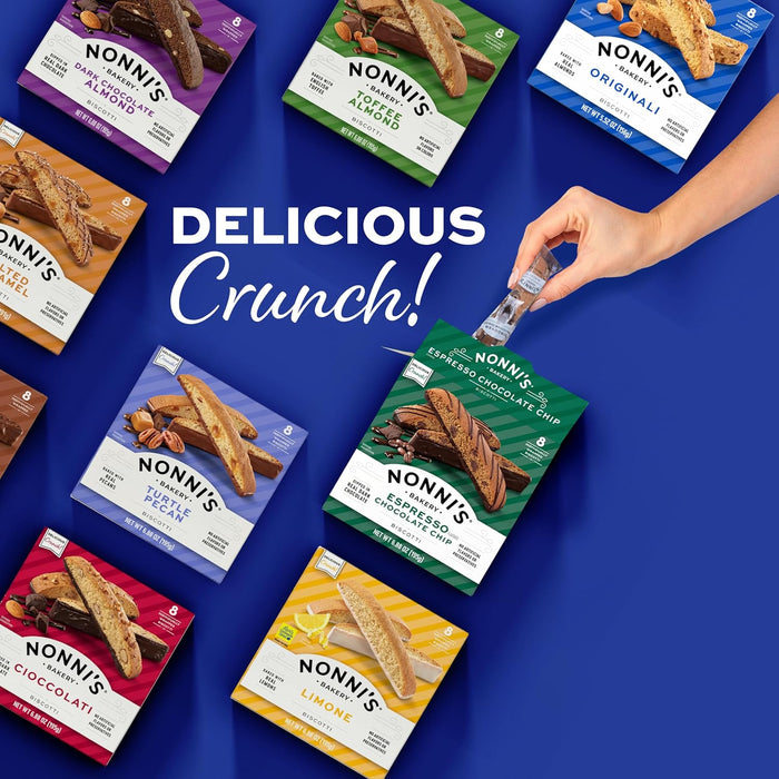 Nonni's Italian Biscotti Variety Pack - 6 Assorted Flavors - Holiday Snack for Christmas Cookies - Cookie Variety Pack - Italian Cookie Assortment - Biscotti Individually Wrapped Cookies - Kosher