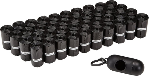 Amazon Basics Dog Poop Bags with Dispenser, 300 Count, Enhanced for Guaranteed Leakproof, Unscented, Includes Leash Clip