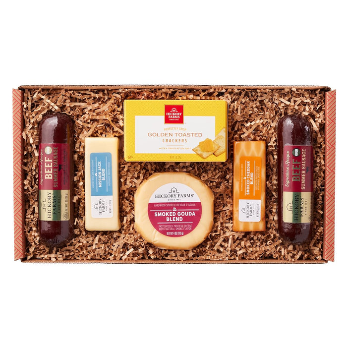 Hickory Farms Signature Beef Meat and Cheese Gift Basket (Large) - Box Set | Charcuterie Board Food | Summer Sausage | Father's Day | Mother's Day | Easter | Christmas | Holiday | Housewarming | Gourmet | Sympathy | Care Package