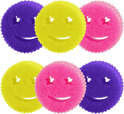 HELIME Scrub Sponge Dish Scrubber, Non Scratch Multipurpose Sponges, Temperature Controlled Dual Sided Cleaning Pads, BPA Free and Odor Resistant, Safe for Kitchen, Bathroom, and Household Cleaning