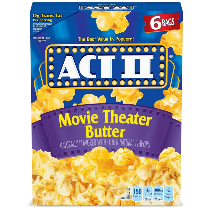 ACT II Butter Lovers Microwave Popcorn, 3-Count 2.75-oz. Bags