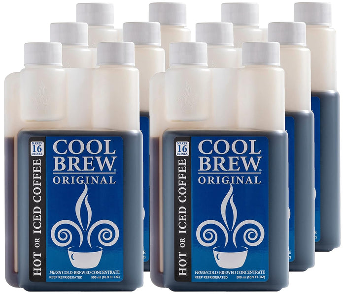 CoolBrew Hazelnut 6 Pack - 16 DRINKS PER BOTTLE - Fresh Cold Brew Liquid Concentrate - For Iced or Hot Coffee, Unsweetened, No Preservatives