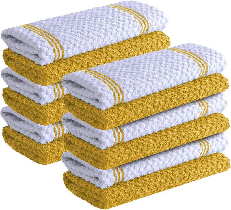 Infinitee Xclusives Premium Dish Cloth 100% Cotton 12 x 12 Inches |Pack of 4| - Ultra Soft Tea Towels - Highly Absorbent Kitchen Rags - Terry Dishcloth for Kitchen and Household Cleaning |Mighty Blue|