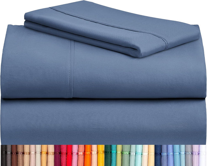 LuxClub 4 PC California King Sheet Set, Breathable Luxury Bed Sheets, Deep Pockets Wrinkle Free Cooling Sheets Machine Washable Hotel Bedding Silky Soft - Lavender Cal King