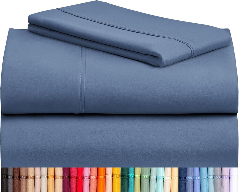 LuxClub 4 PC California King Sheet Set, Breathable Luxury Bed Sheets, Deep Pockets Wrinkle Free Cooling Sheets Machine Washable Hotel Bedding Silky Soft - Lavender Cal King