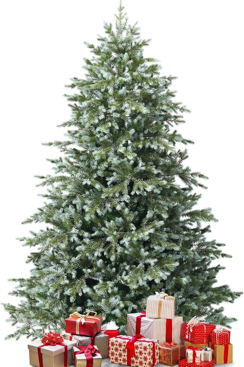 DORTALA Artificial Christmas Tree, 8FT Evergreen Xmas Tree with 1658 Branch Tips, Foldable Metal Stand, Green