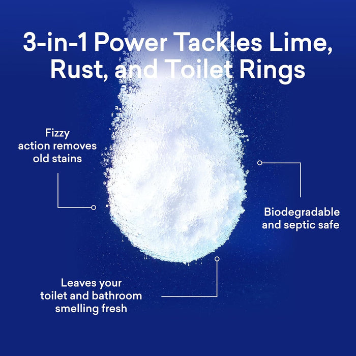 BLUELAND Toilet Bowl Cleaner Tablets, Starter Set, 14 Count with Tin, Lemon Cedar, Plastic-Free, No Harsh Chemicals, Plant-Based