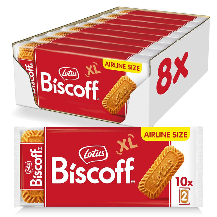 Lotus Biscoff Cookies, Caramelized Biscuit Cookie Snack, Dispenser Box (20 sleeves of 2 extra large cookies) Vegan, 0.9 Ounce (Pack of 20)