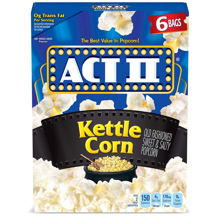 ACT II Butter Lovers Microwave Popcorn, 3-Count 2.75-oz. Bags