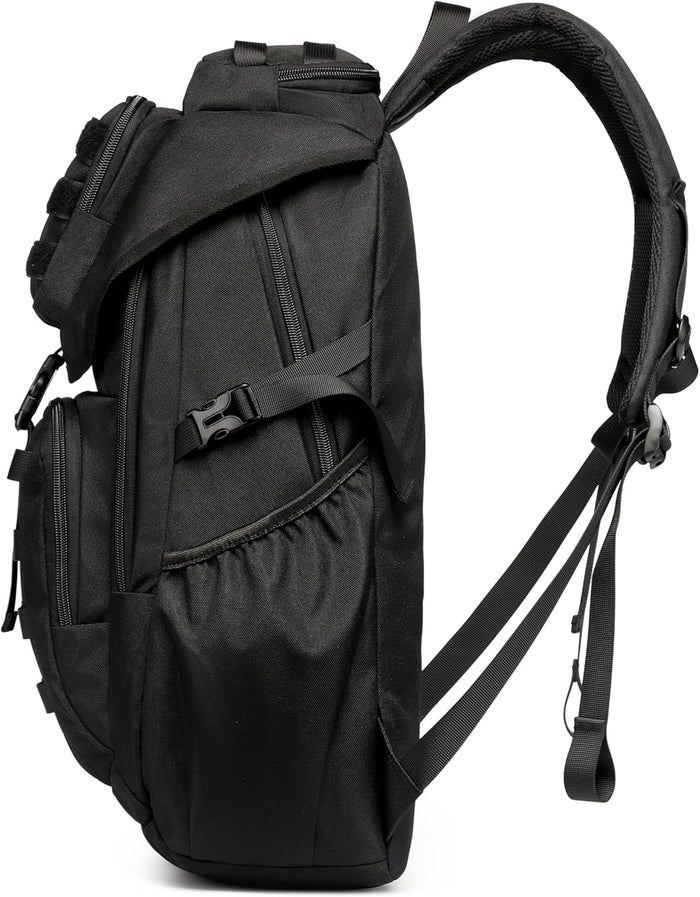 Wotony Tactical Assault Pack Backpack Molle Military Backpack Outdoor Hiking Camping Rucksack Waterproof backpack for men (Black, 25L)