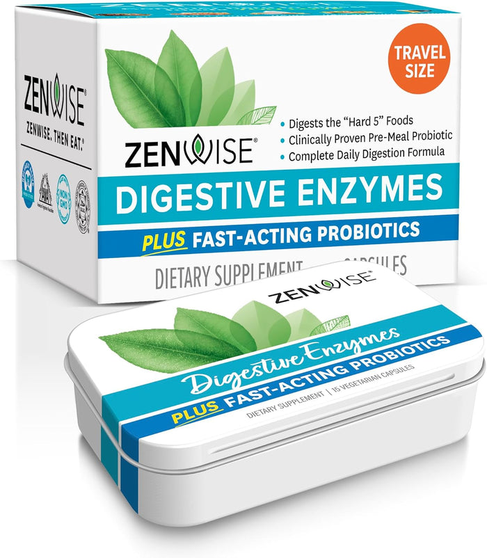 Zenwise Health Digestive Enzymes for Gut Health & Bloating Relief - Multi Enzymes Digestion Supplement with Probiotics, Bromelain & Papaya for Digestive Health Support - Men & Women - 180 Count