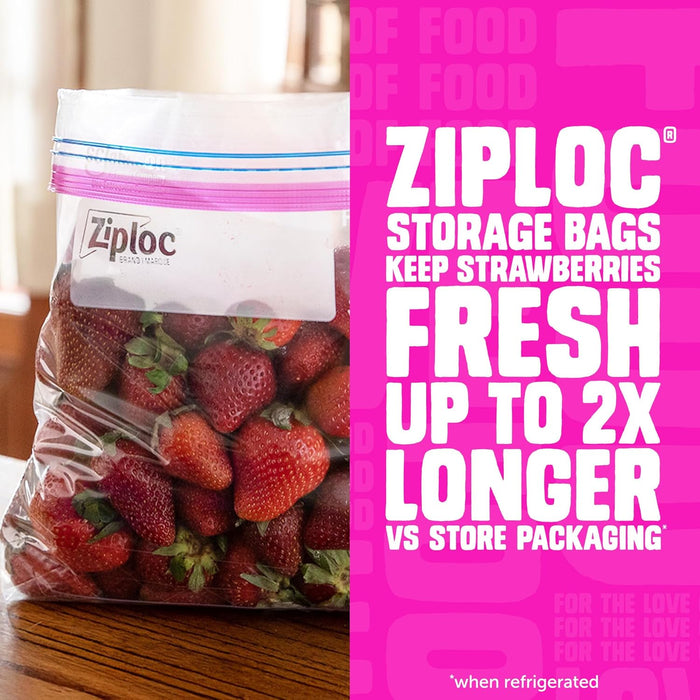 Ziploc Gallon Food Storage Bags, Stay Open Design with Stand-Up Bottom, Easy to Fill, 162 Count