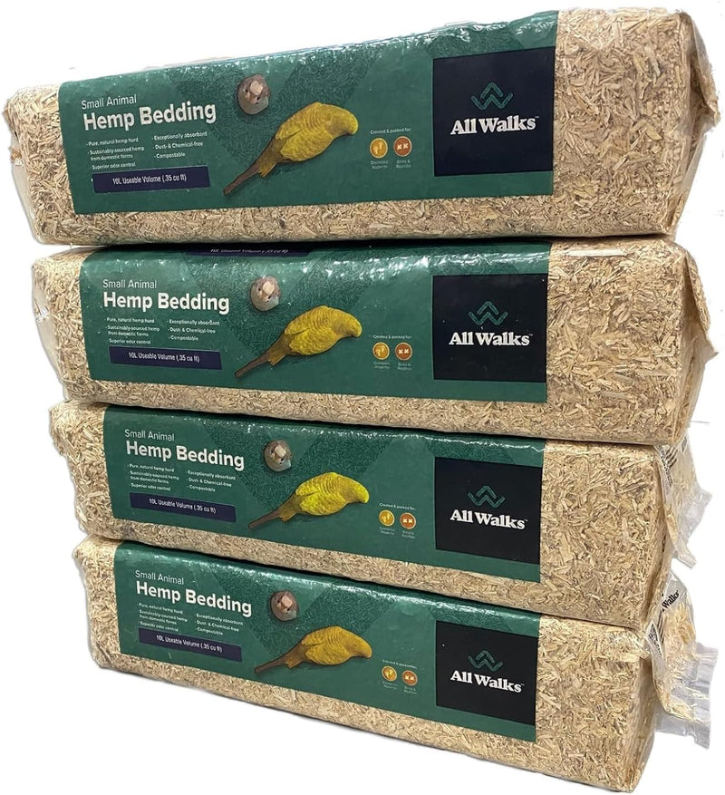 All Walks 18.5 Liter 100% Natural Hemp Bedding - Odor Control, Dust-Free, Chemical-Free, for Chicken Coops, Hamsters, Rabbits & Small Animals, Biodegradable, Made in USA, Highly Absorbent